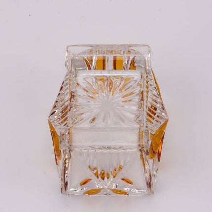 Boîte à bijoux en cristal de Bohême orange