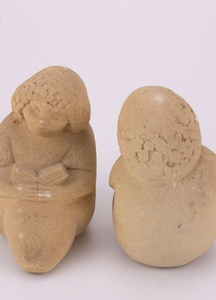 Marbell Stone Art stoneware reading figurine