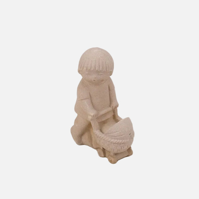Figurine beige poussette Marbell Stone Art