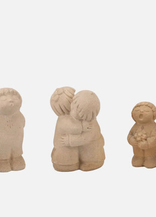 Lot de 5 figurines beiges en grès Marbell StoneArt