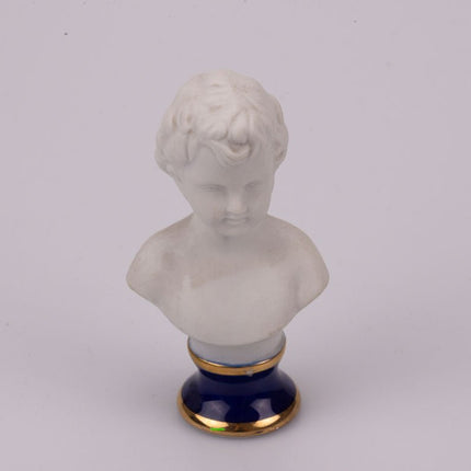 Buste petit garçon en biscuit Limoges blanc
