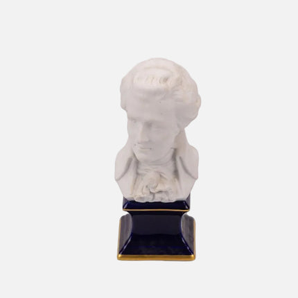 Buste Mozart en biscuit Limoges blanc