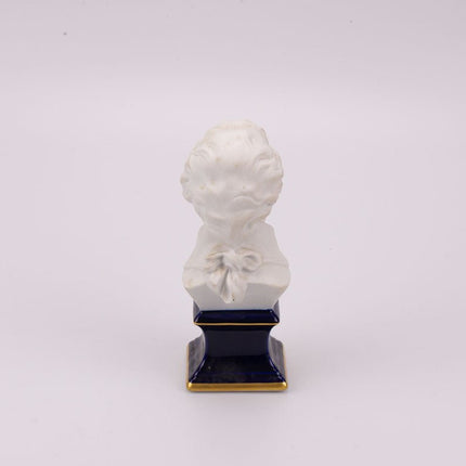 Buste Mozart en biscuit Limoges blanc