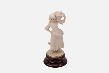 Figurine Florence Giuseppe Armani beige et socle en bois