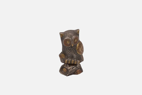 Figurine hibou bronze cuivré