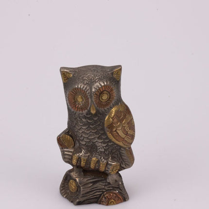 Figurine hibou bronze cuivré