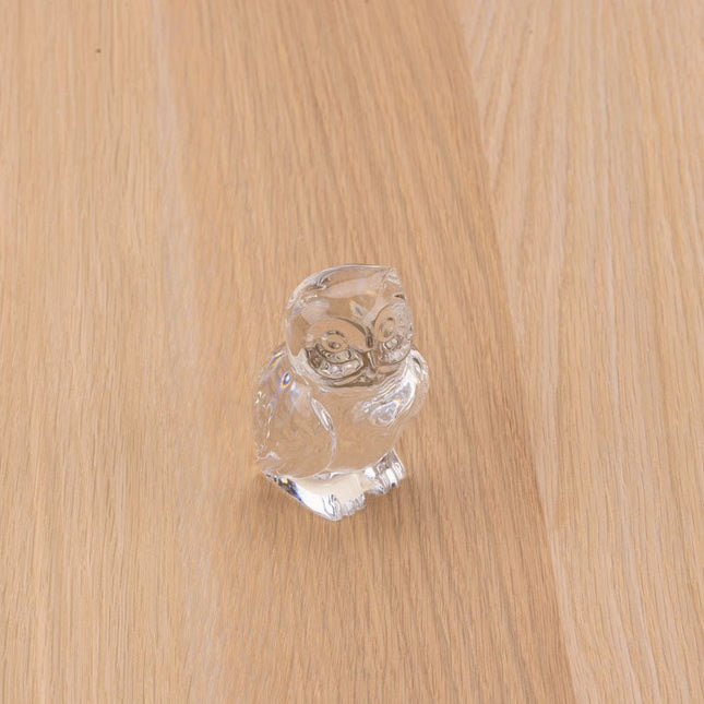 Petite figurine hibou en cristal transparent
