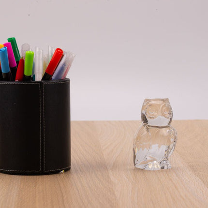 Petite figurine hibou en cristal transparent