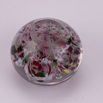 Boule sulfure en verre bouquet multicolore