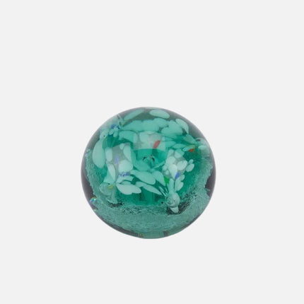 Boule sulfure en verre bouquet turquoise