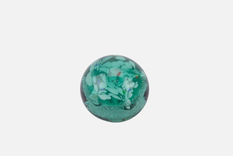 Boule sulfure en verre bouquet turquoise