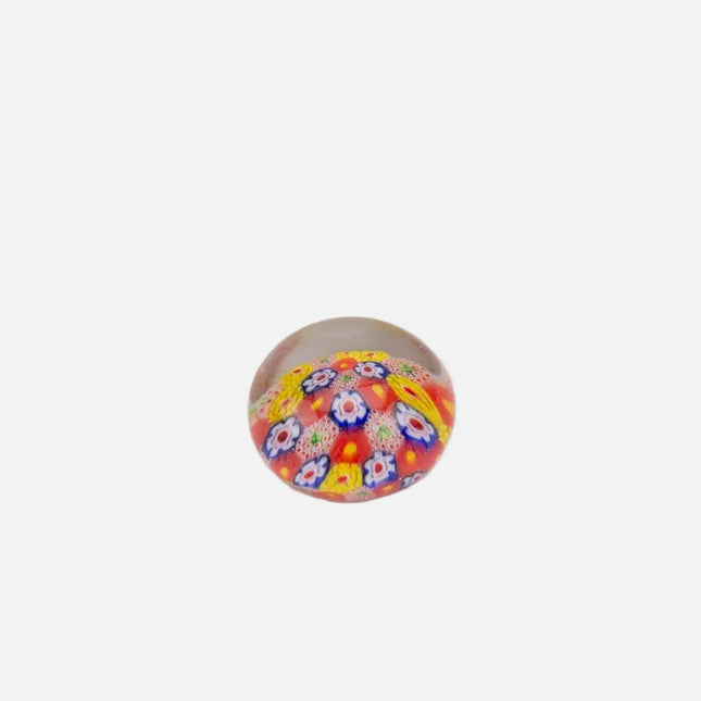 Boule sulfure en verre tapis floral multicolore