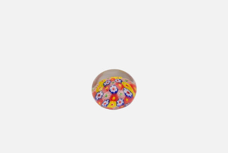 Boule sulfure en verre tapis floral multicolore