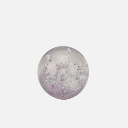 Boule sulfure en verre lit de bulles roses