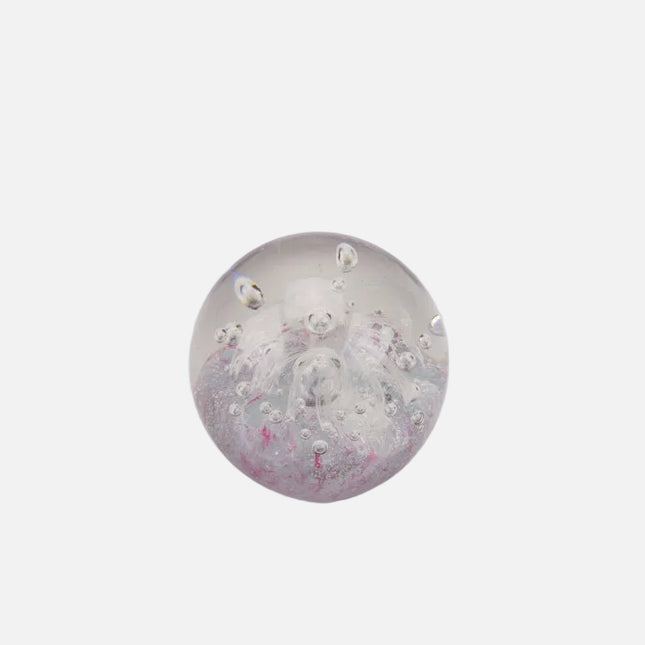 Boule sulfure en verre lit de bulles roses