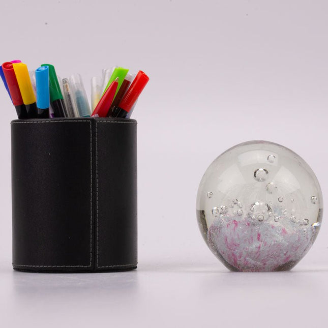 Boule sulfure en verre lit de bulles roses