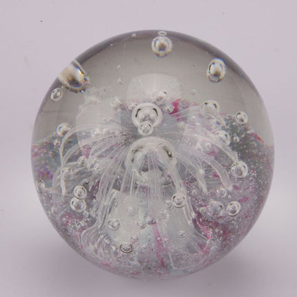 Boule sulfure en verre lit de bulles roses