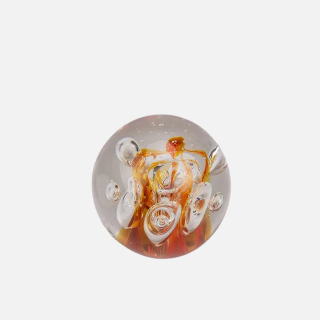 Boule sulfure en verre flammes oranges