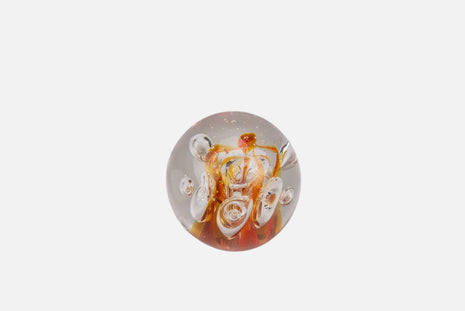 Boule sulfure en verre flammes oranges