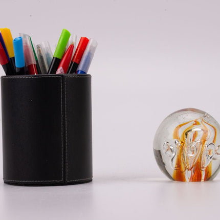 Boule sulfure en verre flammes oranges