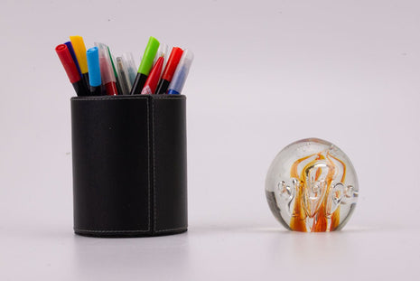 Boule sulfure en verre flammes oranges