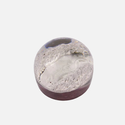 Boule sulfure en verre lézard argenté