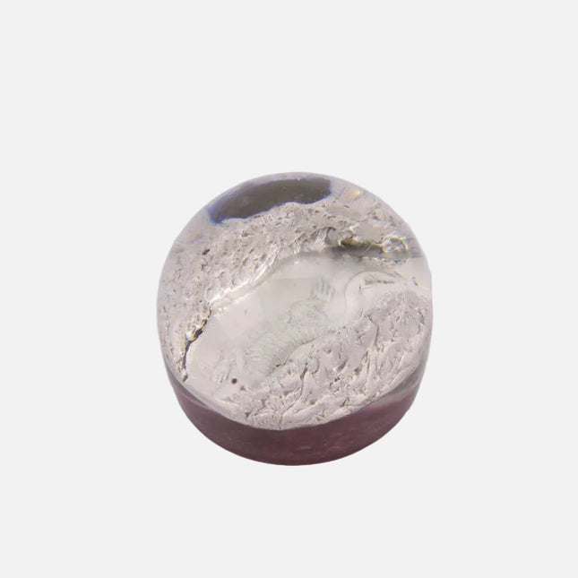Boule sulfure en verre lézard argenté