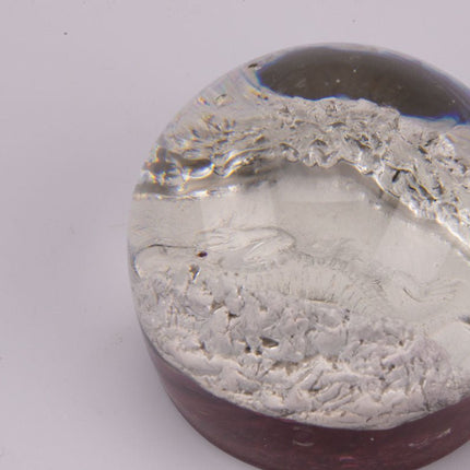 Boule sulfure en verre lézard argenté