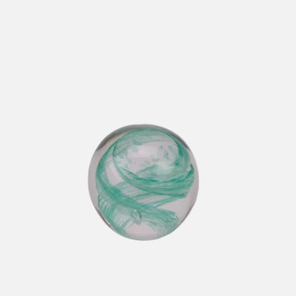 Boule sulfure en verre tourbillon vert