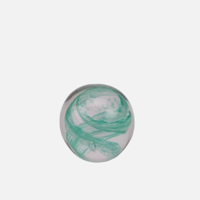 Boule sulfure en verre tourbillon vert