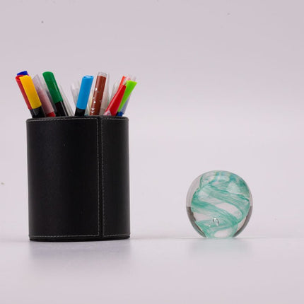 Boule sulfure en verre tourbillon vert