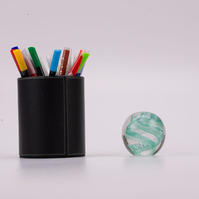 Boule sulfure en verre tourbillon vert
