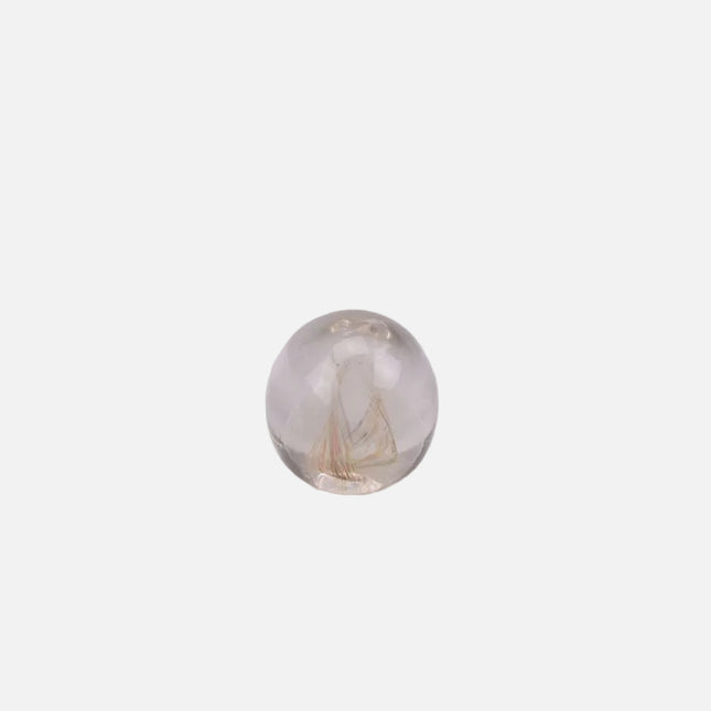 Boule sulfure en verre tourbillon blanc et multicolore