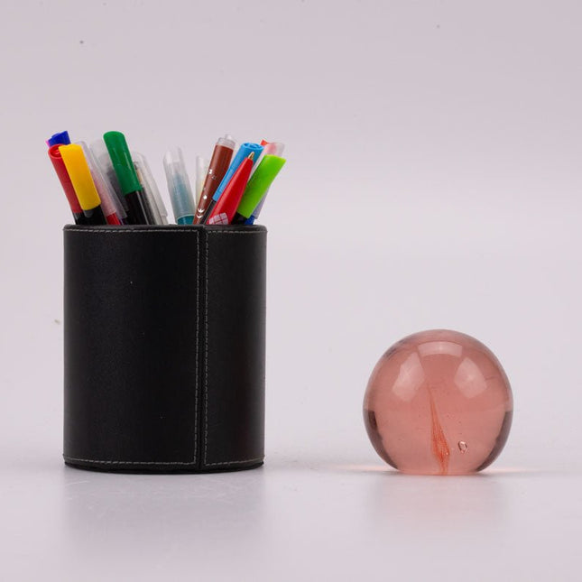 Boule sulfure en verre tourbillon rose