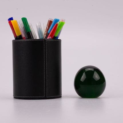 Boule sulfure en verre ronde et verte