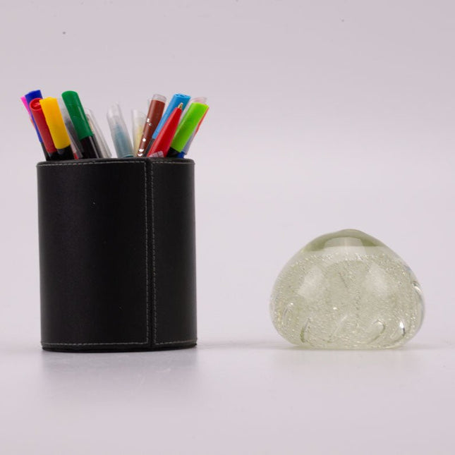 Boule sulfure en verre multitude bulles transparentes