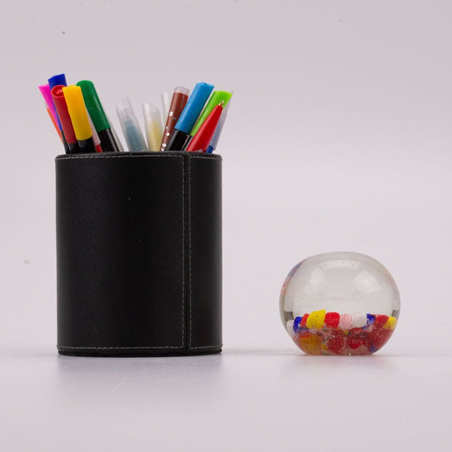 Boule sulfure en verre motif fleuris