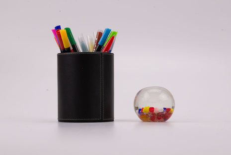 Boule sulfure en verre motif fleuris