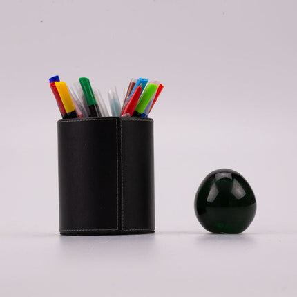 Boule sulfure en verre vert et opaque