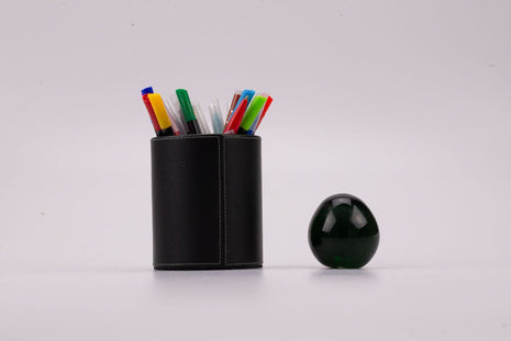 Boule sulfure en verre vert et opaque