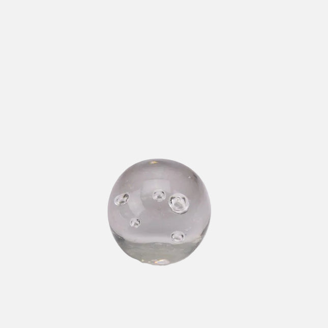 Boule sulfure en verre petites bulles transparentes