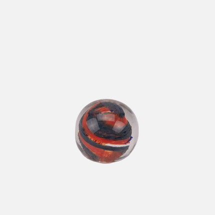Boule sulfure en verre tourbillon orange et bleu