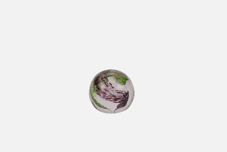 Boule sulfure en verre tourbillon violet et vert