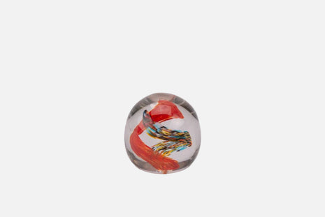 Boule sulfure en verre tourbillon orange