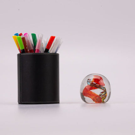 Boule sulfure en verre tourbillon orange