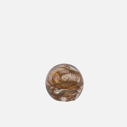 Boule sulfure en verre Tourbillon orange et brune