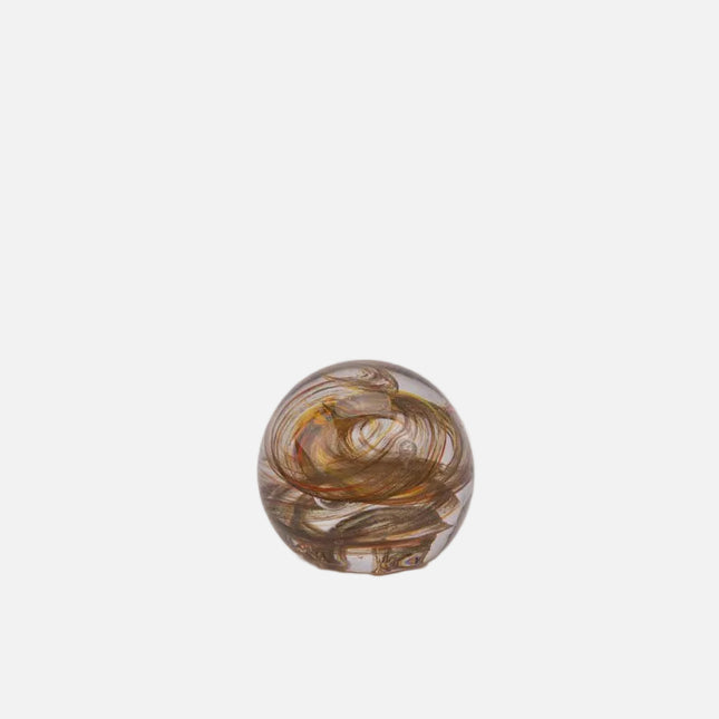Boule sulfure en verre Tourbillon orange et brune