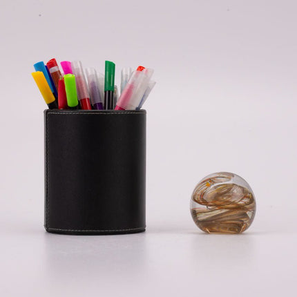 Boule sulfure en verre Tourbillon orange et brune