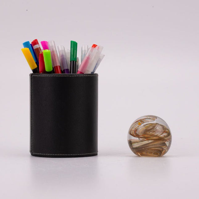 Boule sulfure en verre Tourbillon orange et brune