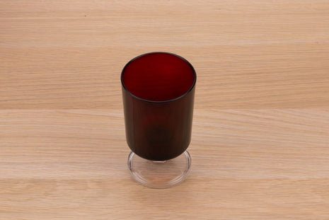 5 verres vintage couleur rubis sur pied